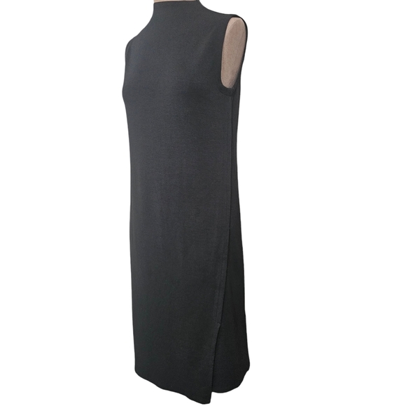 Eileen Fisher Mock-Neck K/L Knit  Dress F8TLU-D4309M Black NWT Black XS - Picture 4 of 17